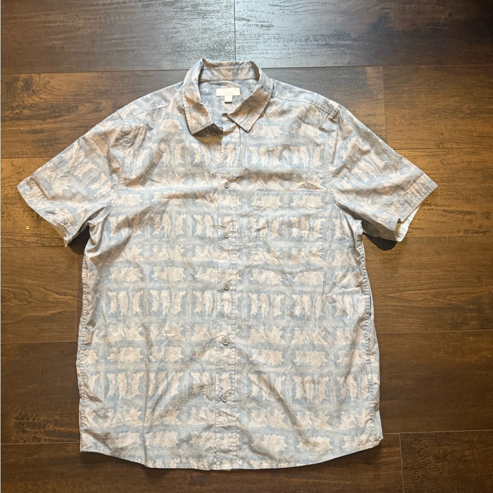 COS Light Gray Patterned Short Sleeve Shirt